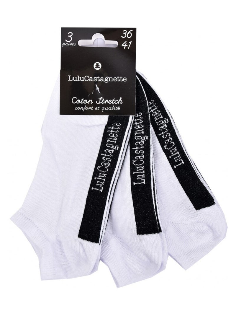 Chaussettes femme LULU CASTAGNETTE - Pack de 3 Blanc Blanc - Kiabi