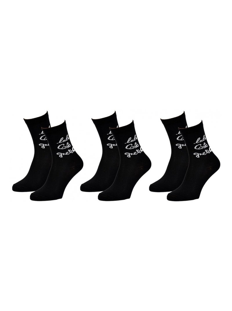 Chaussettes femme LULU CASTAGNETTE - Pack de 3 Noir - Kiabi