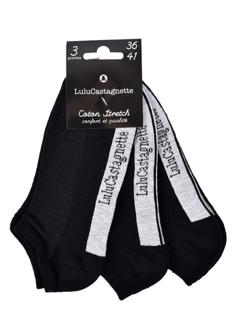 Chaussettes femme LULU CASTAGNETTE - Pack de 3 Noir Noir - Kiabi