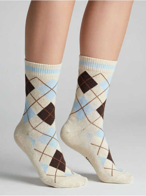 Chaussettes femme motif losanges 'deeluxe' - Kiabi