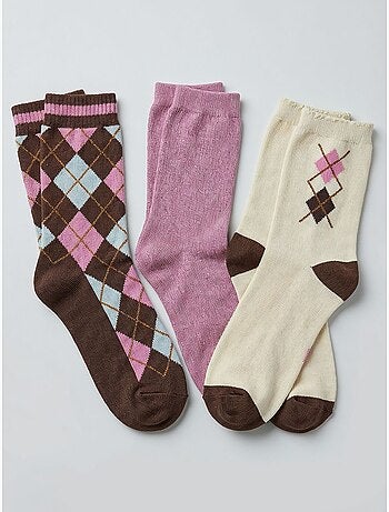 Chaussettes femme motif losanges 'deeluxe'