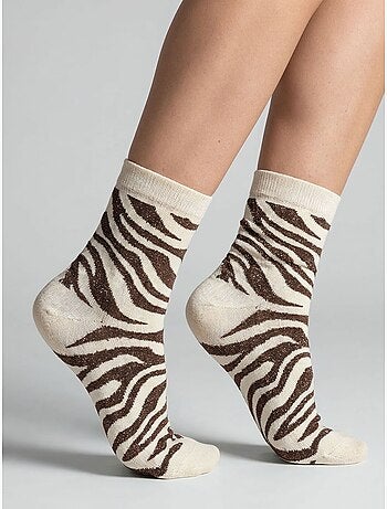 Chaussettes femme motif zèbre 'deeluxe'