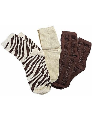 Chaussettes femme motif zèbre 'deeluxe'