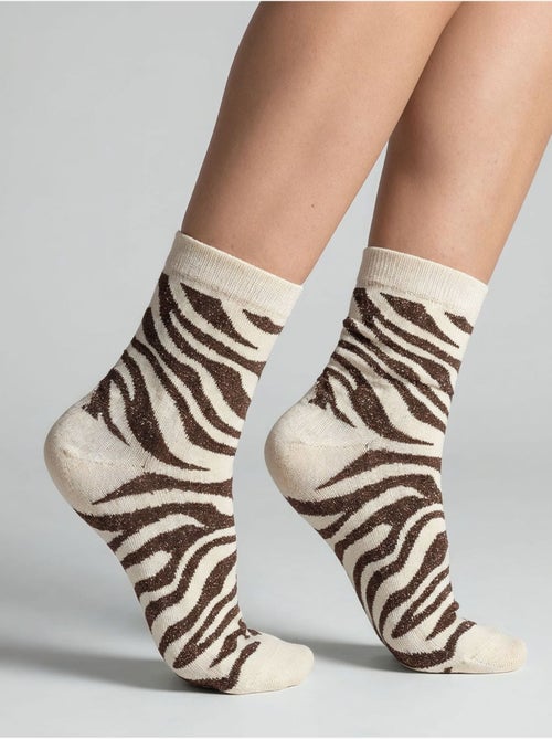Chaussettes femme motif zèbre 'deeluxe' - Kiabi Chaussettes femme motif zèbre 'deeluxe' - Kiabi
