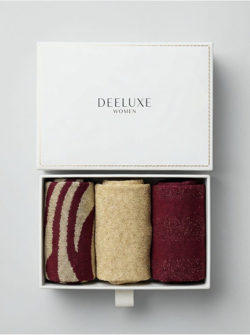 Chaussettes femme motif zèbre 'deeluxe' Rouge rubis - Kiabi