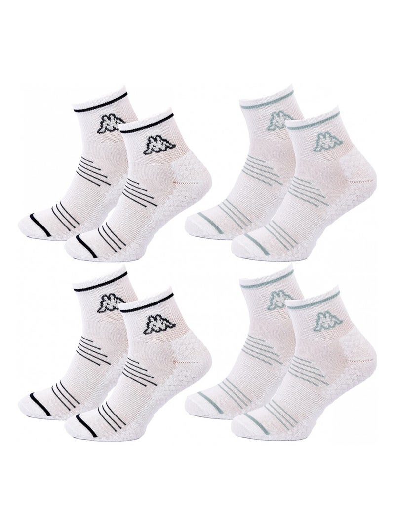 Chaussettes Femme QUARTER KAPPA - Pack de 4 Blanc - Kiabi
