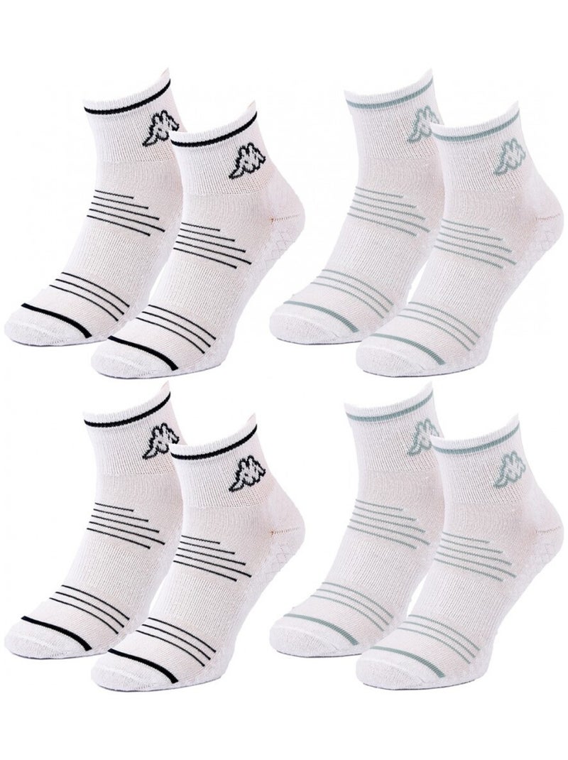 Chaussettes Femme QUARTER KAPPA - Pack de 4 Blanc - Kiabi