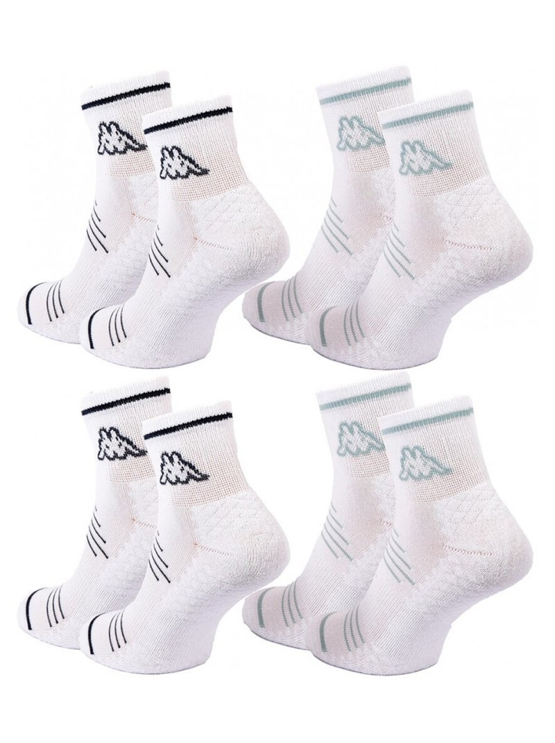 Chaussettes Femme QUARTER KAPPA - Pack de 4 Blanc - Kiabi