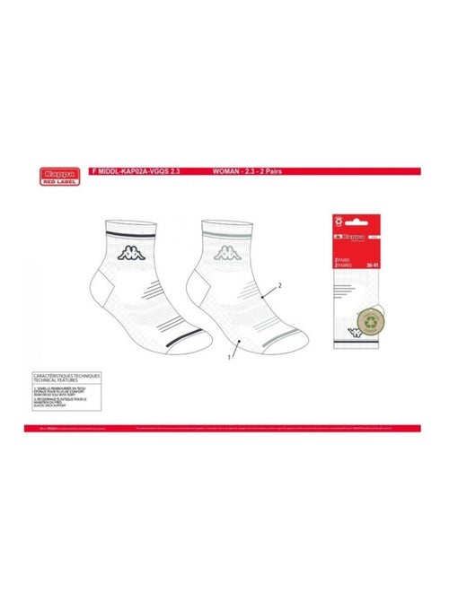 Chaussettes Femme QUARTER KAPPA - Pack de 4 - Kiabi