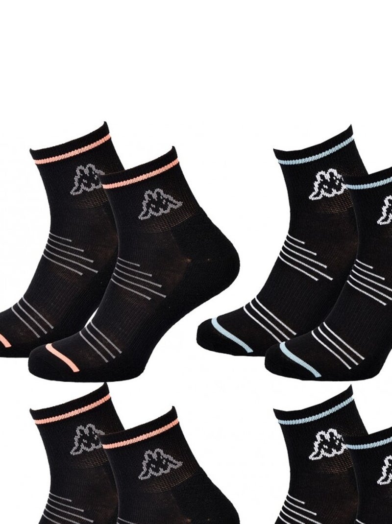 Chaussettes Femme QUARTER KAPPA - Pack de 4 Noir - Kiabi
