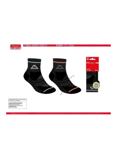Chaussettes Femme QUARTER KAPPA - Pack de 4 - Kiabi