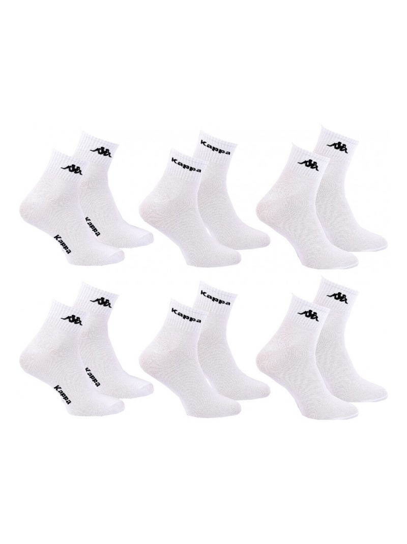 Chaussettes Femme QUARTER KAPPA - Pack de 6 Blanc - Kiabi