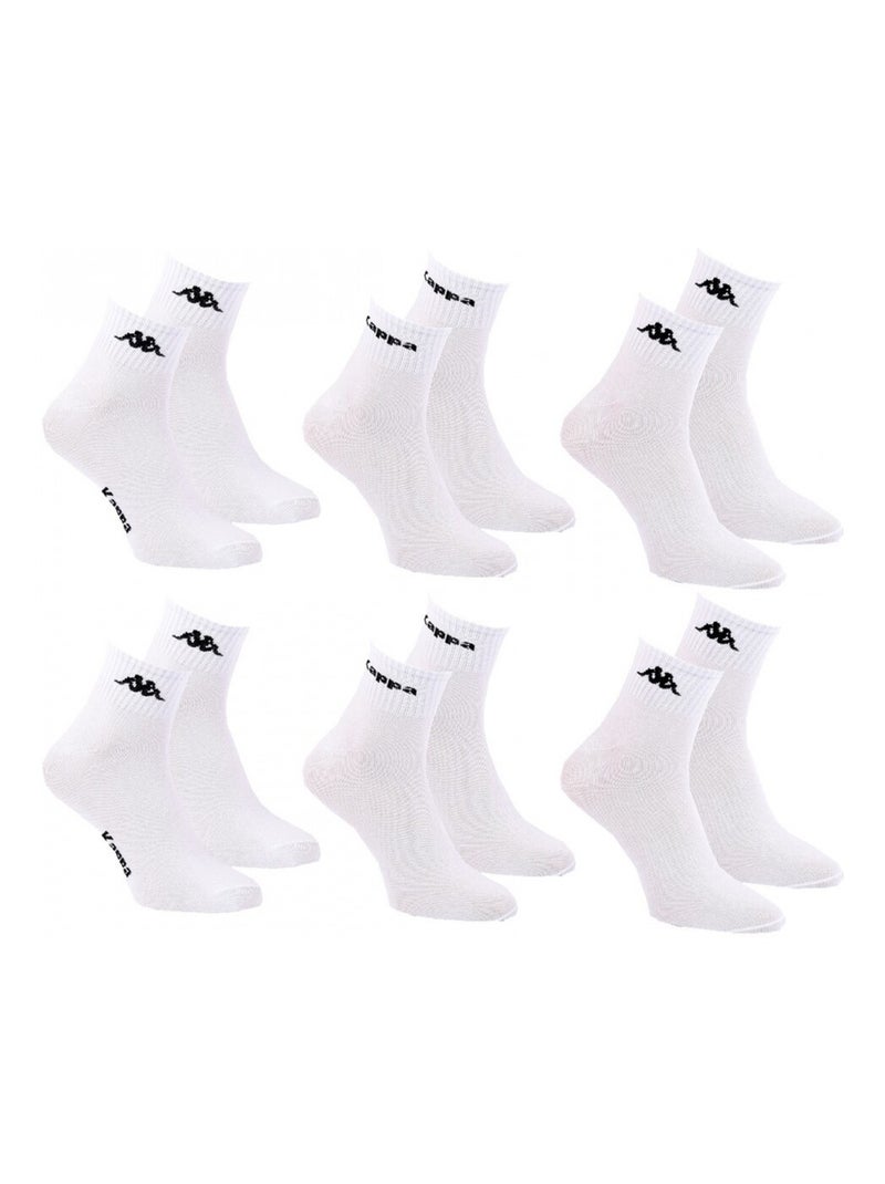Chaussettes Femme QUARTER KAPPA - Pack de 6 Blanc - Kiabi