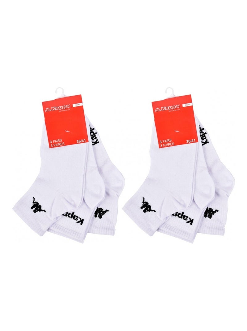 Chaussettes Femme QUARTER KAPPA - Pack de 6 Blanc - Kiabi