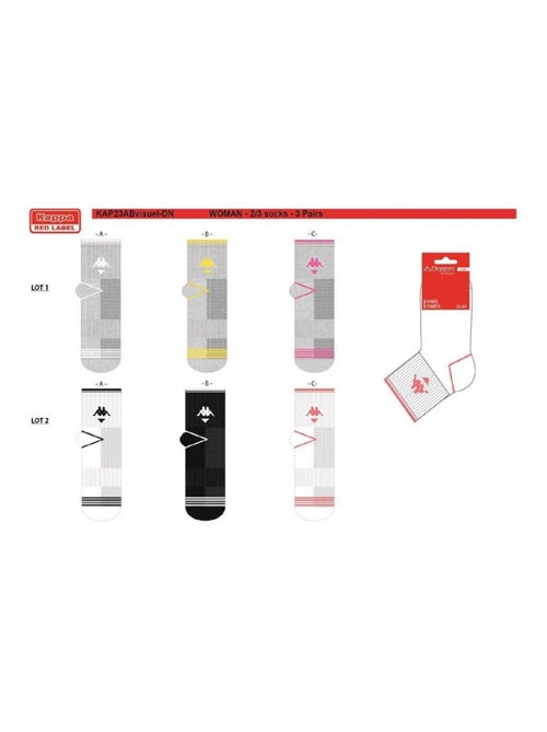 Chaussettes Femme QUARTER KAPPA - Pack de 6 - Kiabi