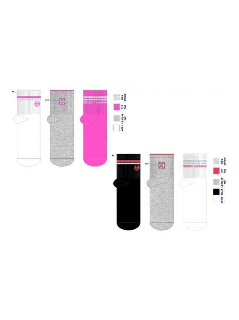 Chaussettes Femme QUARTER SERGIO TACCHINI - Pack de 12 Multicolore - Kiabi