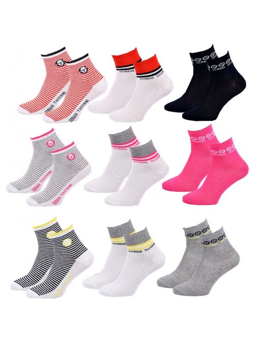 Chaussettes Femme QUARTER SERGIO TACCHINI Lot de 9 - Pack de 9 - Kiabi
