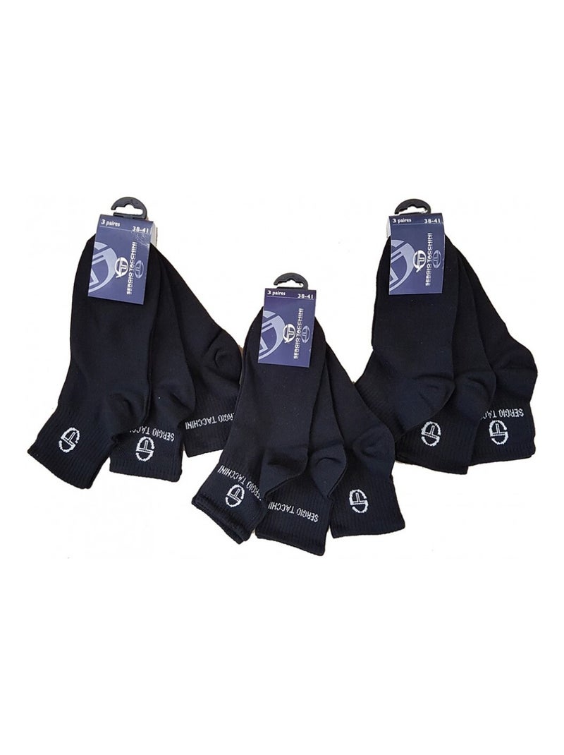 Chaussettes Femme SERGIO TACCHINI Socquettes - Pack de 9 Noir - Kiabi