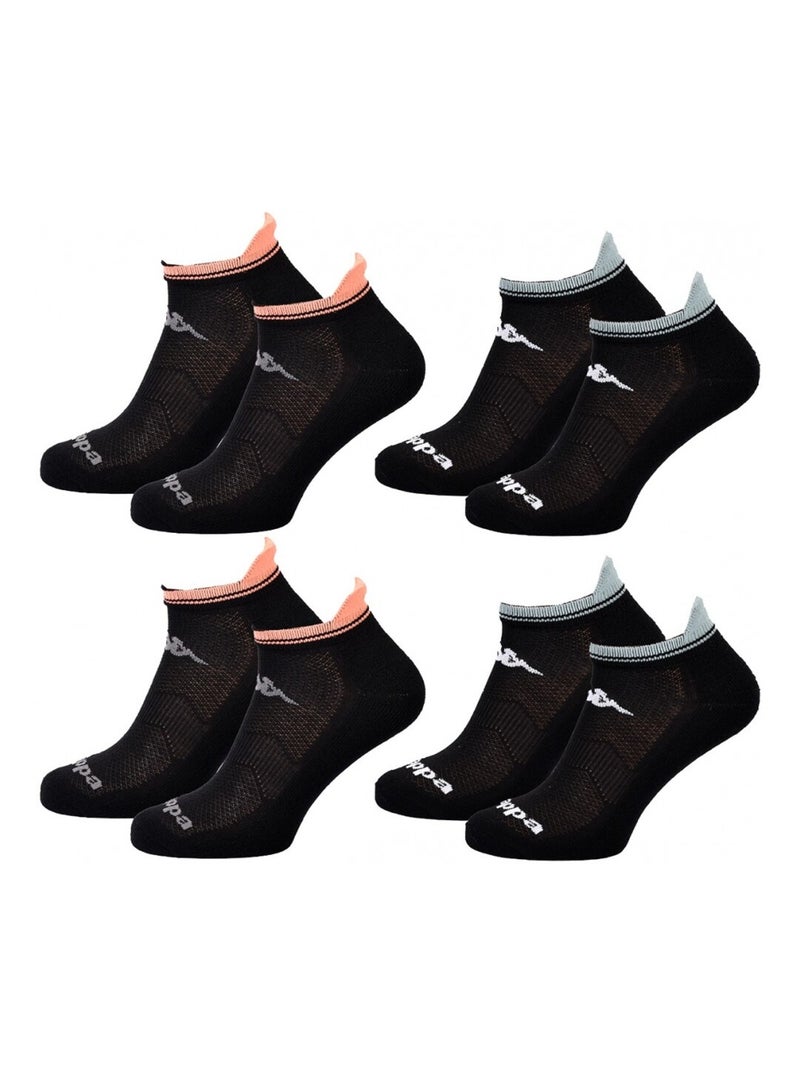 Chaussettes Femme SNEAKER KAPPA - Pack de 4 Noir - Kiabi