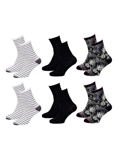 Chaussettes femme TWINDAY - Pack de 6 - Kiabi