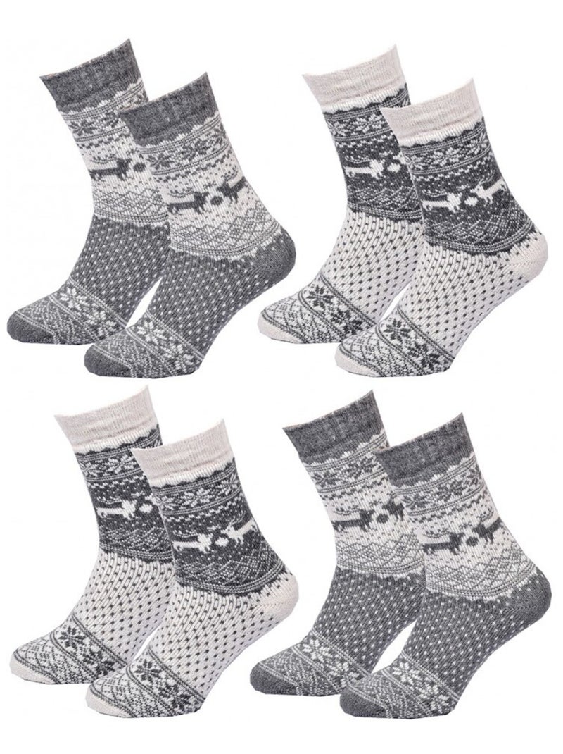 Chaussettes Femme WINTER SOCKS - Pack de 4 Gris Blanc Gris - Kiabi