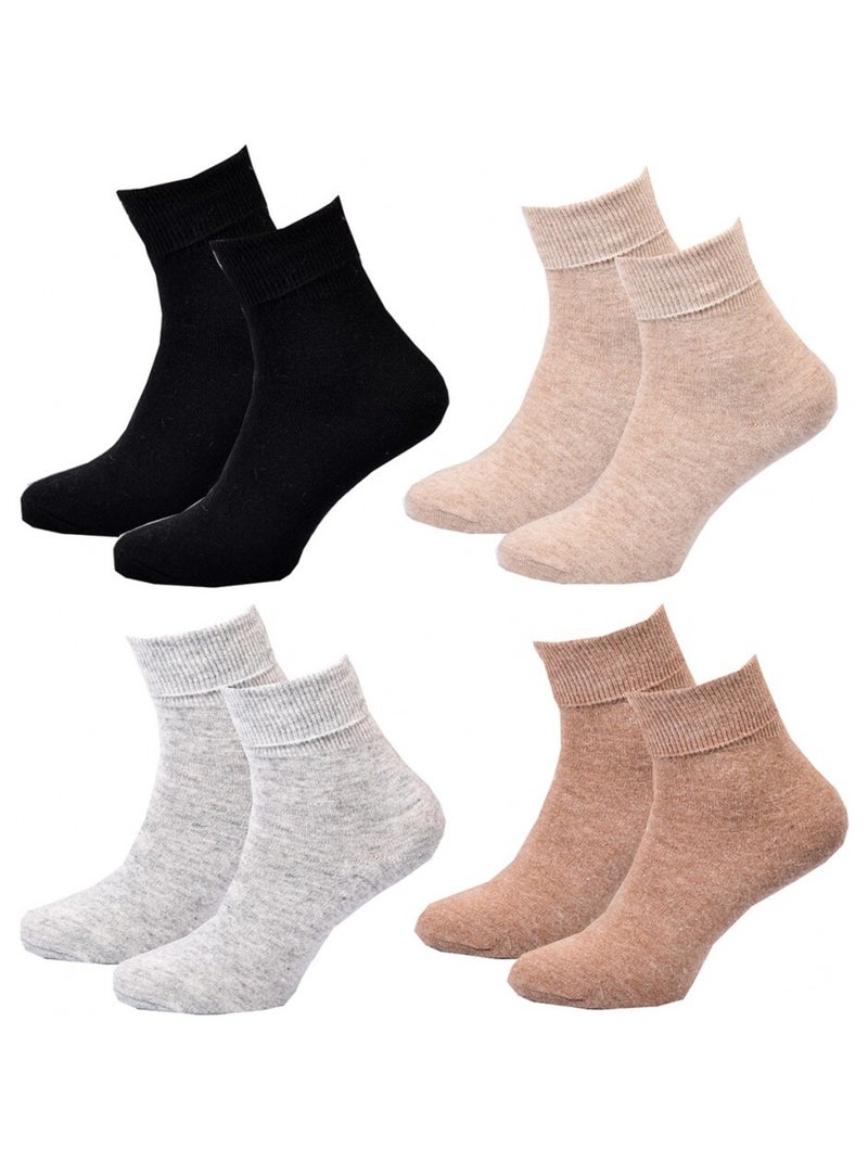 Chaussettes Femme WINTER SOCKS - Pack de 4 Noir Multicolore Gris - Kiabi