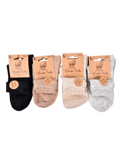 Chaussettes Femme WINTER SOCKS - Pack de 4 - Kiabi