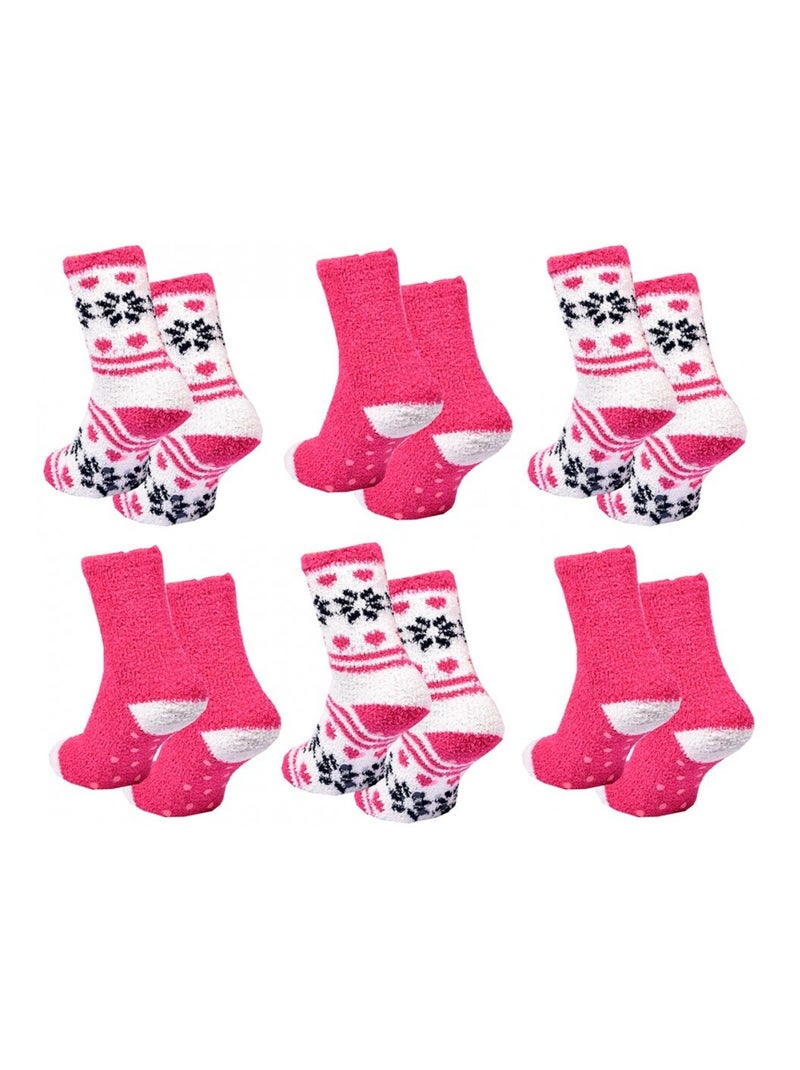 Chaussettes Femme WINTER SOCKS - Pack de 6 Blanc / Rose / Beige - Kiabi