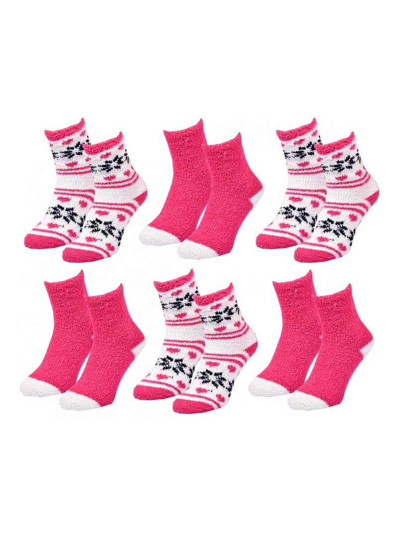 Chaussettes Femme WINTER SOCKS - Pack de 6 Blanc / Rose / Beige - Kiabi