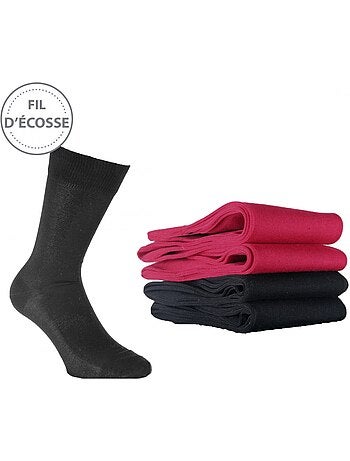 Chaussettes fil d'écosse homme lot de 4