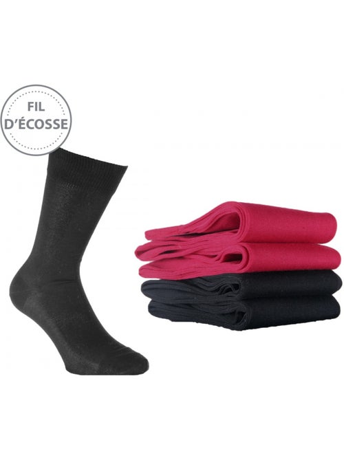 Chaussettes fil d'écosse homme lot de 4 - Kiabi