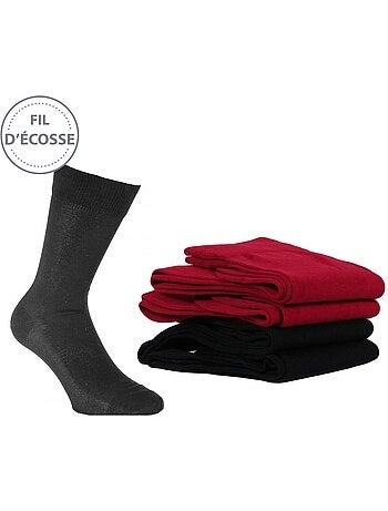 Chaussettes fil d'écosse homme lot de 4