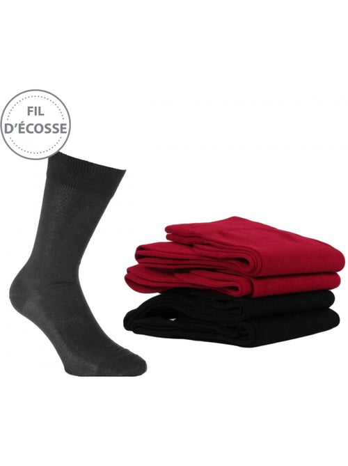 Chaussettes fil d'écosse homme lot de 4 - Kiabi