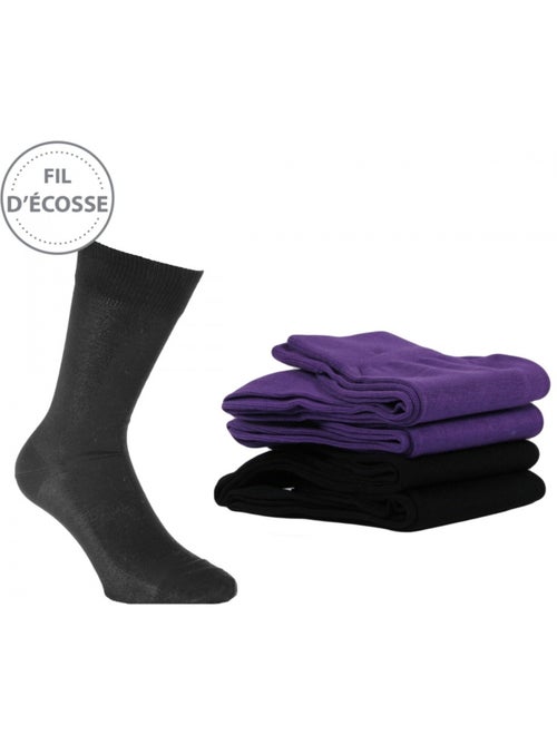 Chaussettes fil d'écosse homme lot de 4 - Kiabi