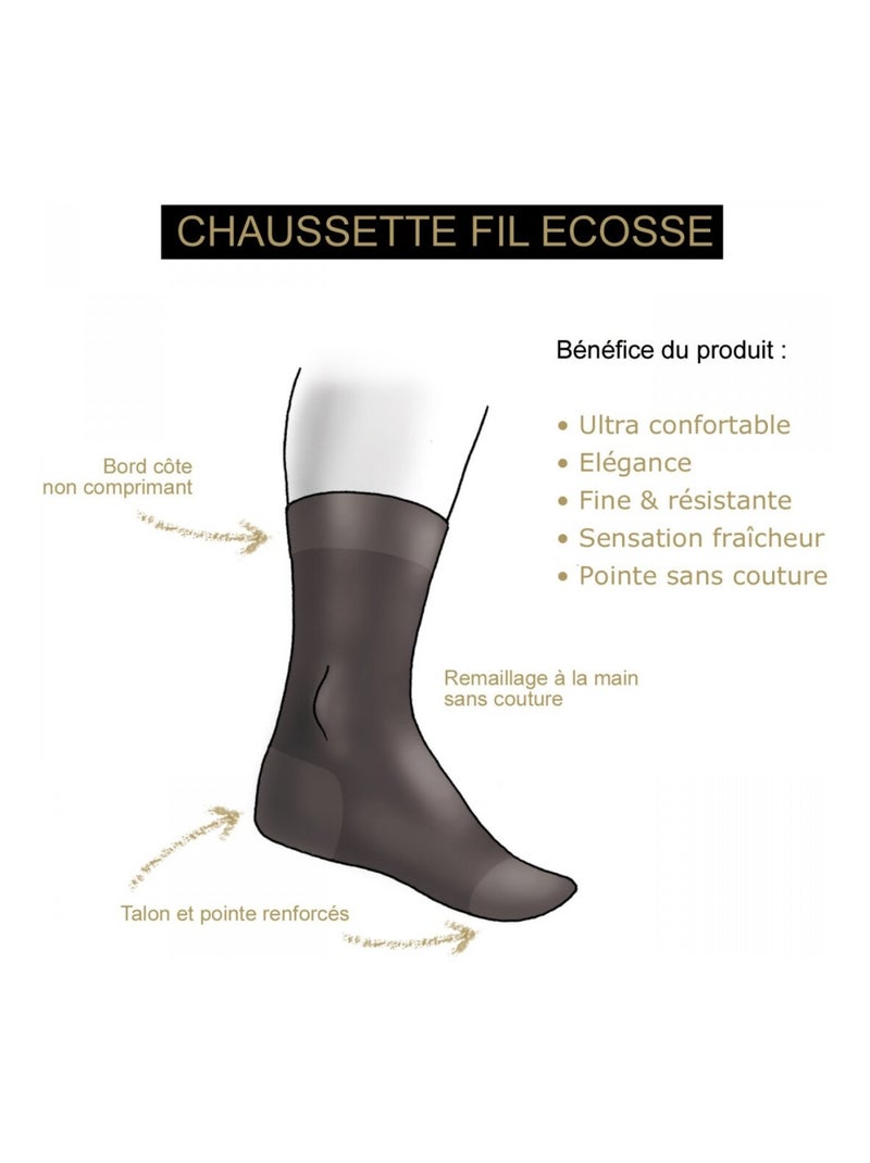 Chaussettes FIL D'ECOSSE Marron - Kiabi
