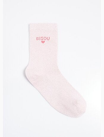 Chaussettes fil métallisé message BISOU - AFIBEL