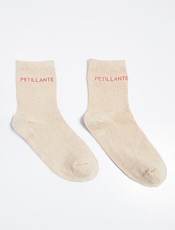 Chaussettes fil métallisé message pétillante - afibel