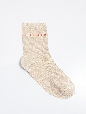 Chaussettes fil métallisé message pétillante - afibel