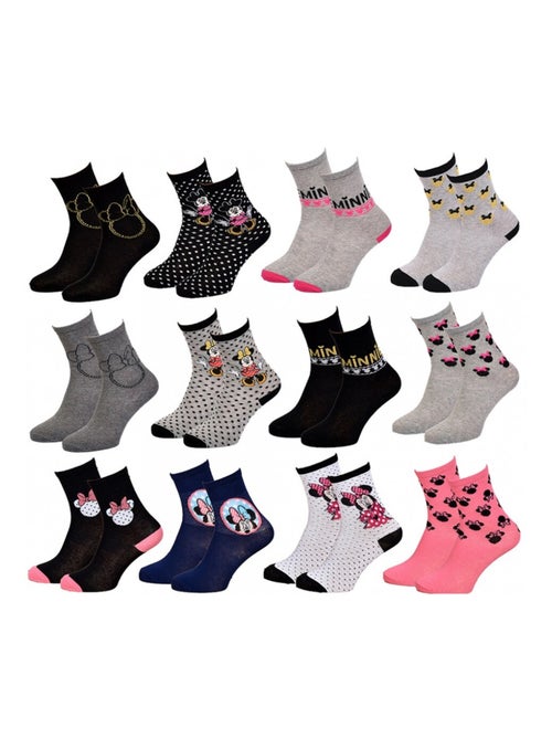 Chaussettes Fille Licence PACK DE 12 PAIRES  MINNIE - Kiabi