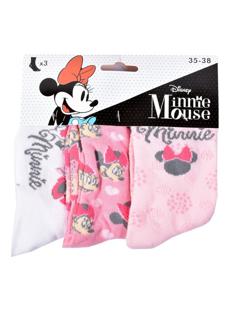 Chaussettes Fille Licence PACK DE 12 PAIRES  MINNIE Blanc Multicolore Gris - Kiabi