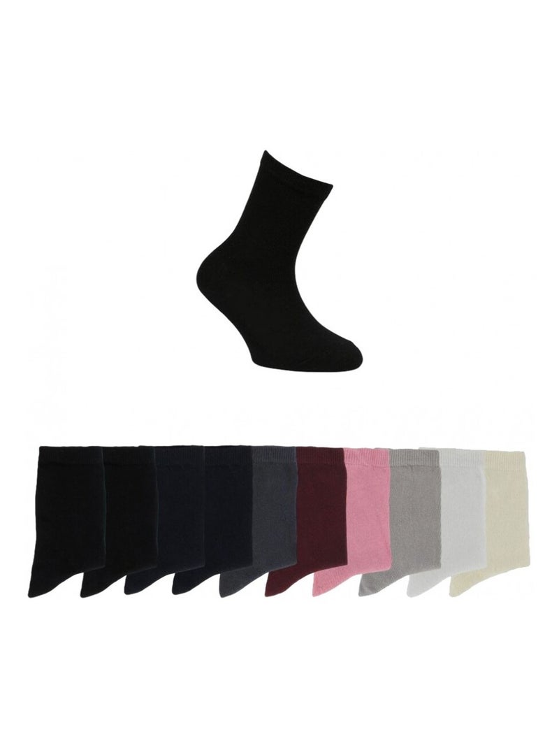 Chaussettes fille lot de 10 Noir Rose Gris - Kiabi