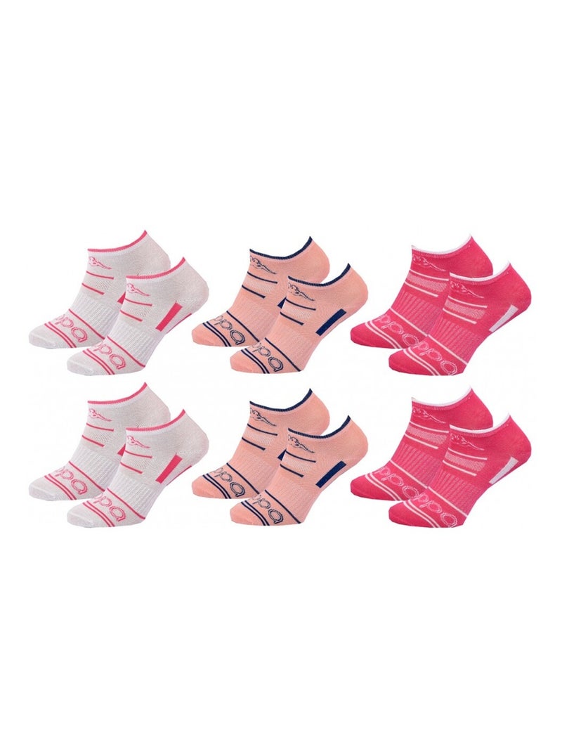 Chaussettes Fille SNEAKER KAPPA - Pack de 6 Blanc Rose foncé - Kiabi
