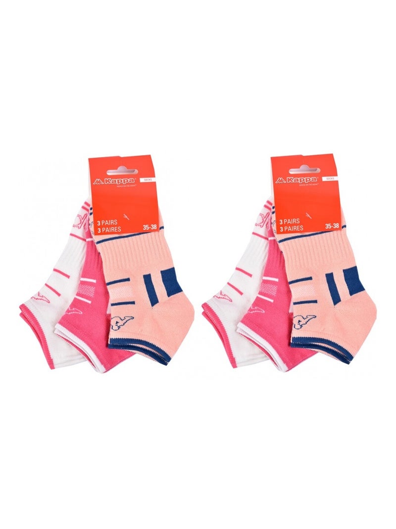 Chaussettes Fille SNEAKER KAPPA - Pack de 6 Blanc Rose foncé - Kiabi