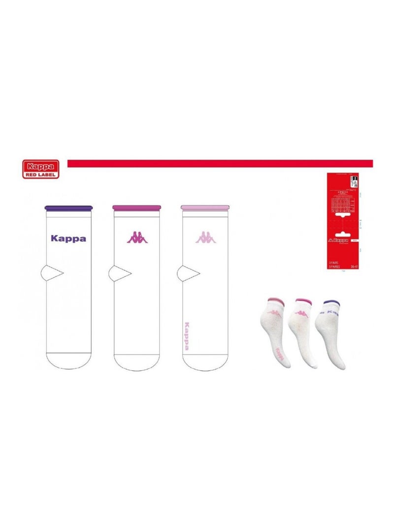 Chaussettes Fille VILLE KAPPA - Pack de 6 Blanc - Kiabi