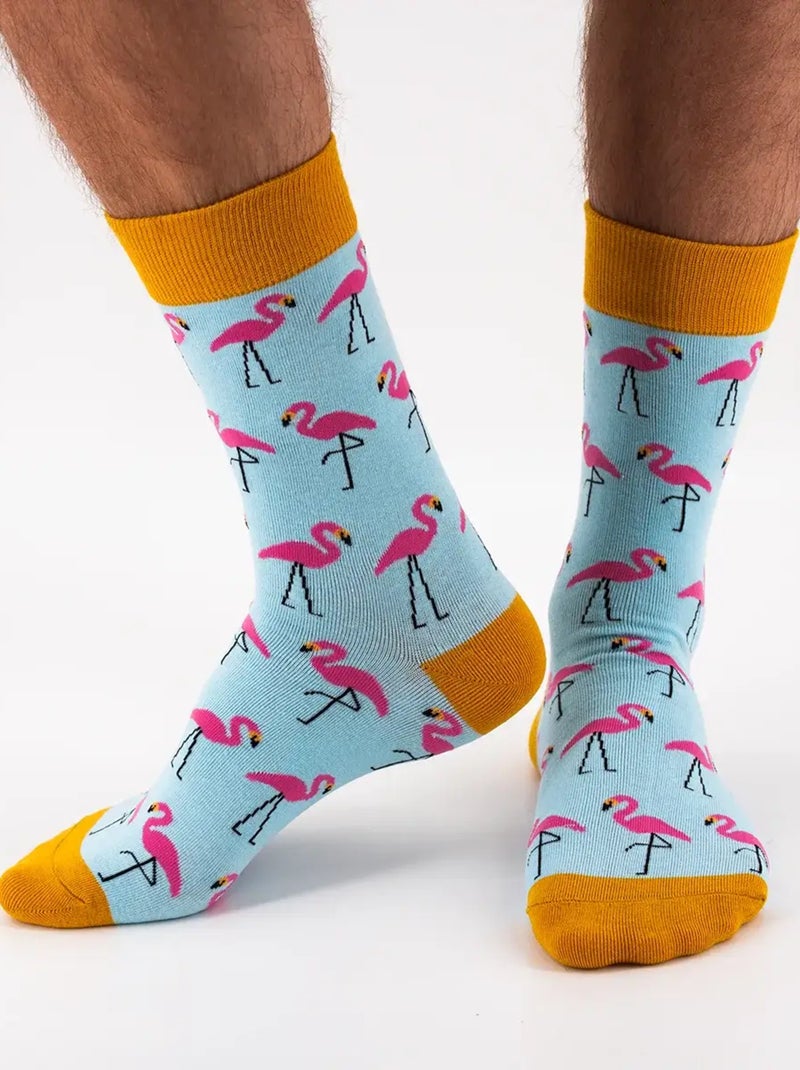 Chaussettes Flamant Rose  | Titeschaussettes Bleu ciel - Kiabi