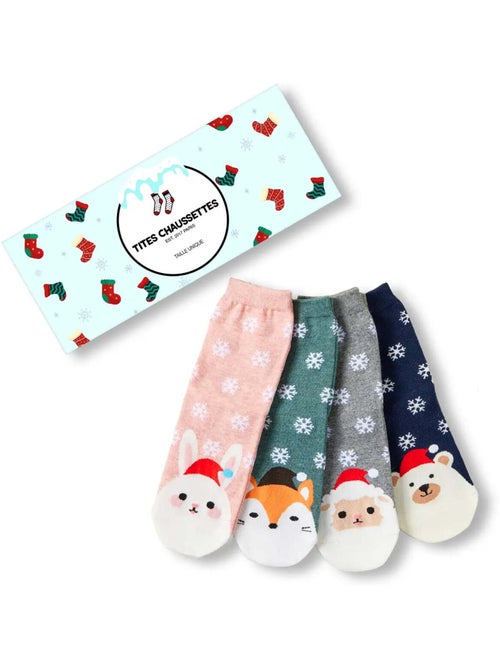 Chaussettes Flocons Animaux (Lot x4) | Titeschaussettes - Kiabi