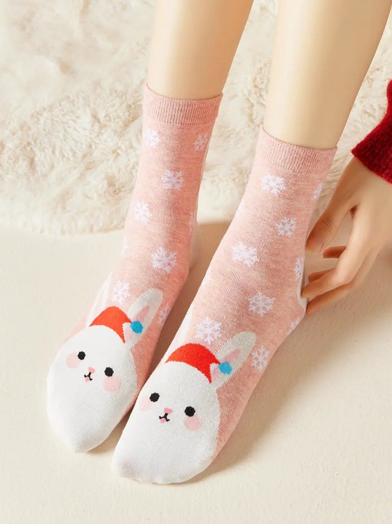 Chaussettes Flocons Animaux Noël | Titeschaussettes Rose - Kiabi