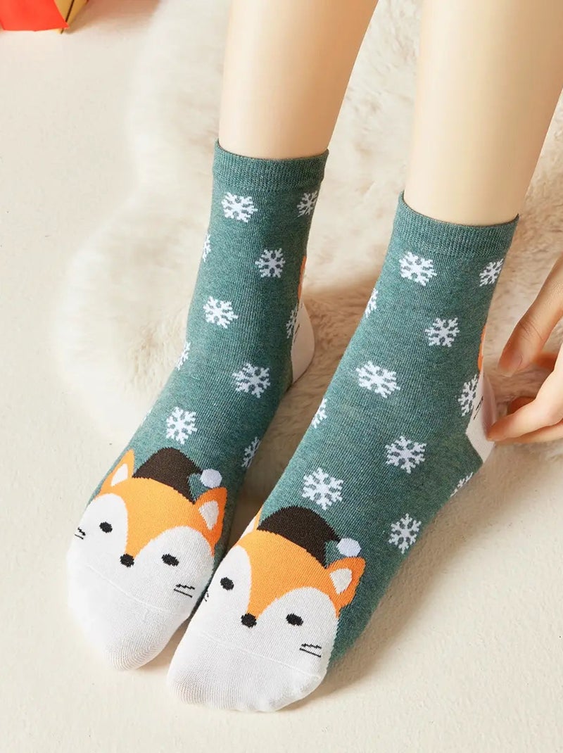 Chaussettes Flocons Animaux Noël | Titeschaussettes Vert - Kiabi