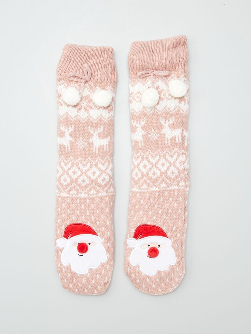 Chaussettes fourrées de Noël Rose - Kiabi