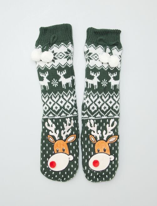 Chaussettes fourrées de Noël - Kiabi